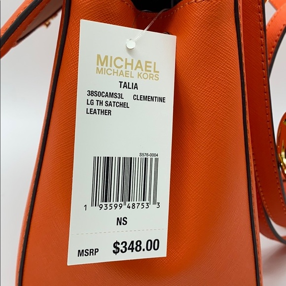 MICHAEL KORS TALIA LARGE TH SATCHEL CLEMENTINE - Picture 14 of 16